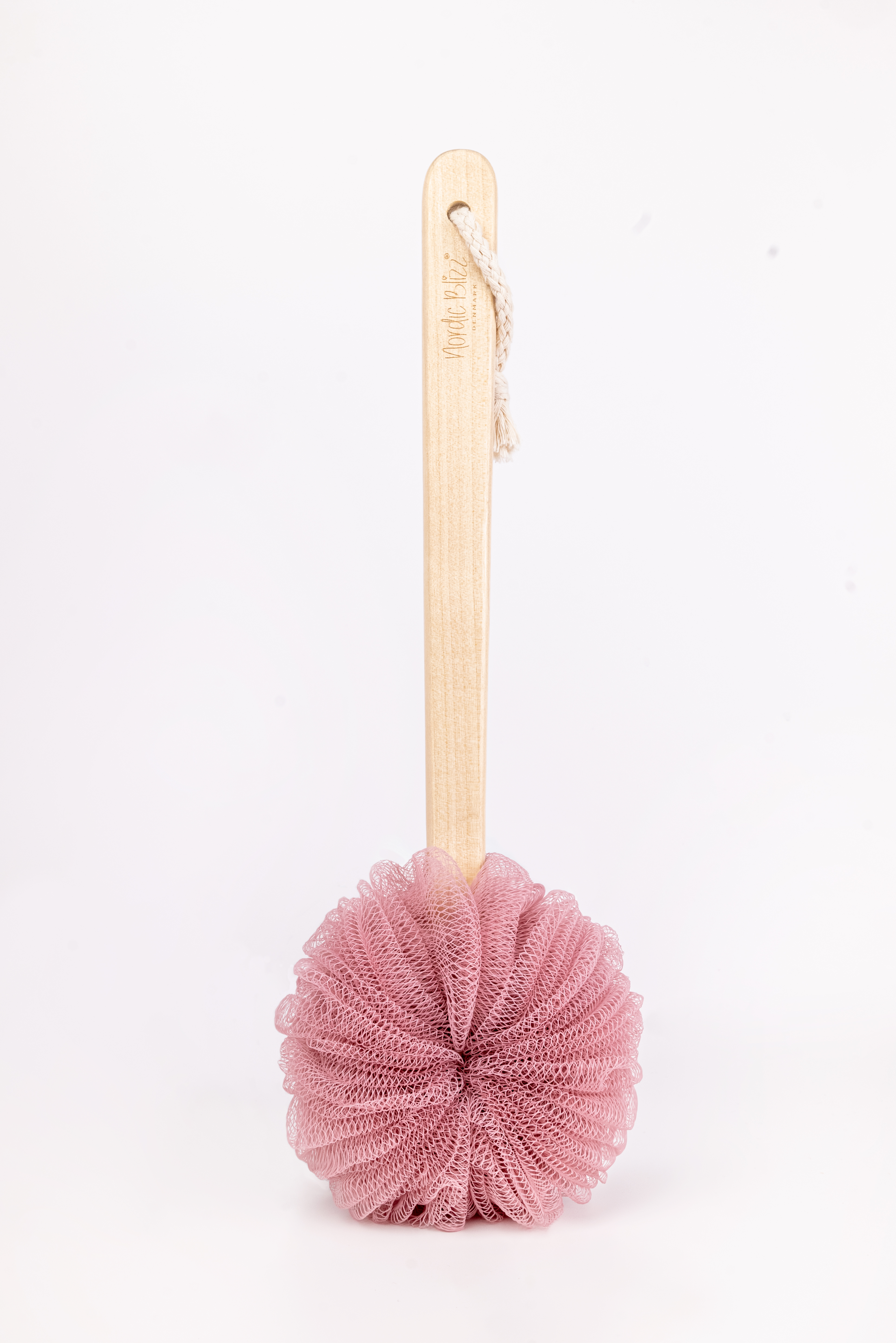 Bath Sponge With Long Wooden Handle