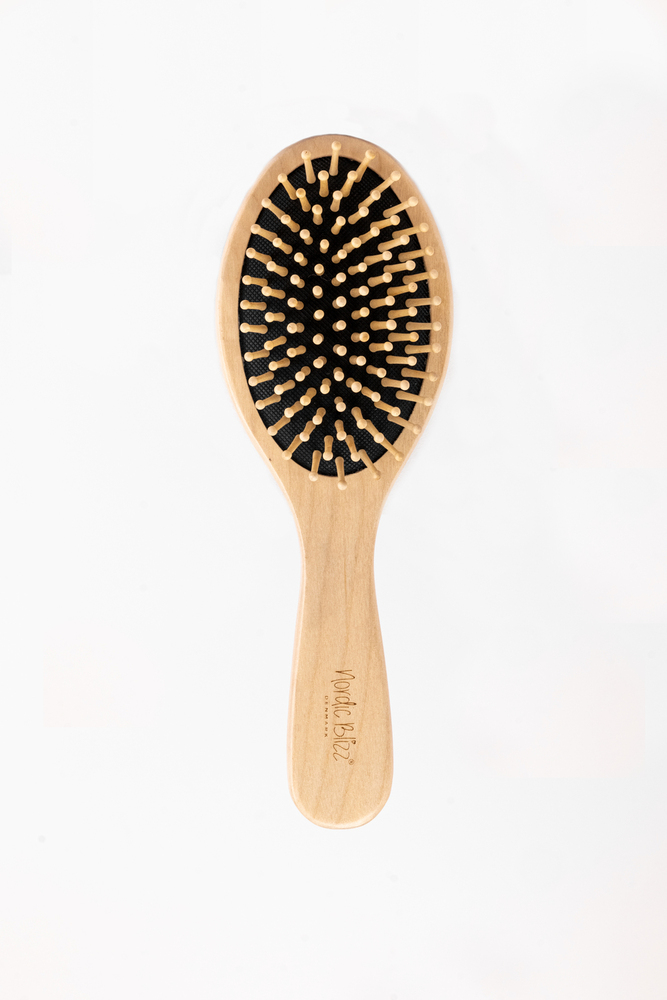 Oval Hair Brush With Wooden Paddle
