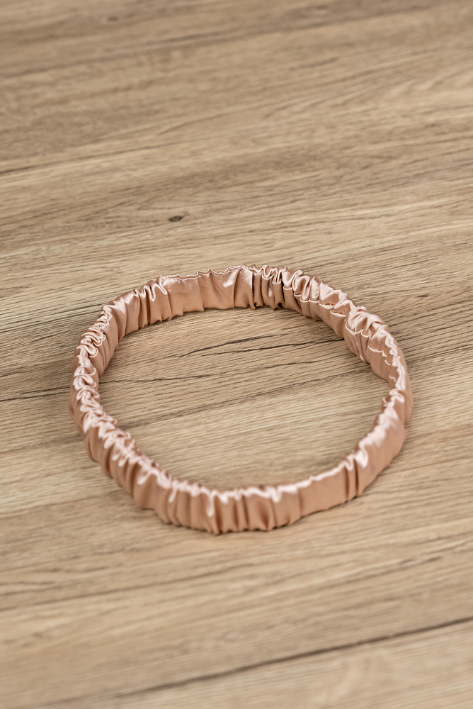 Pink Satin Elastic Headband