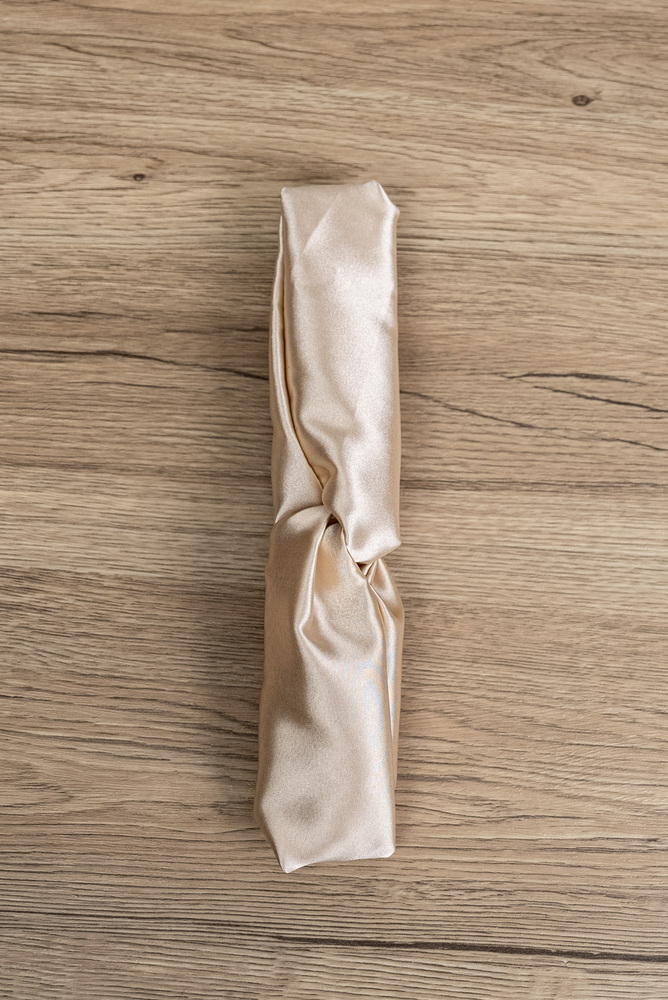 Champagne Satin Twisted Headband