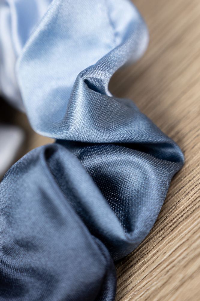 Gradient Blue Satin Hair Tie