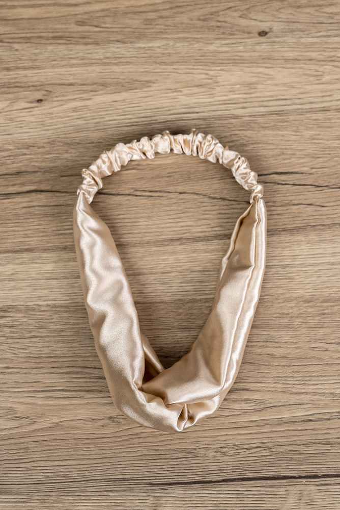 Champagne Satin Twisted Headband