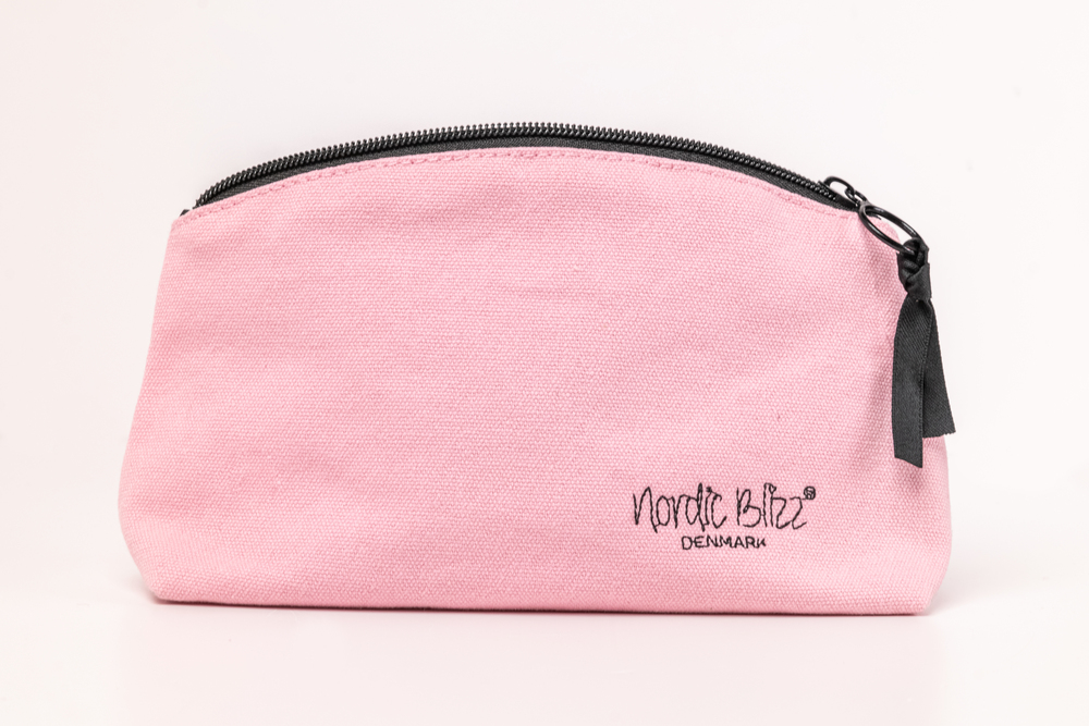 Pink Canvas Travel Cosmetic Bag