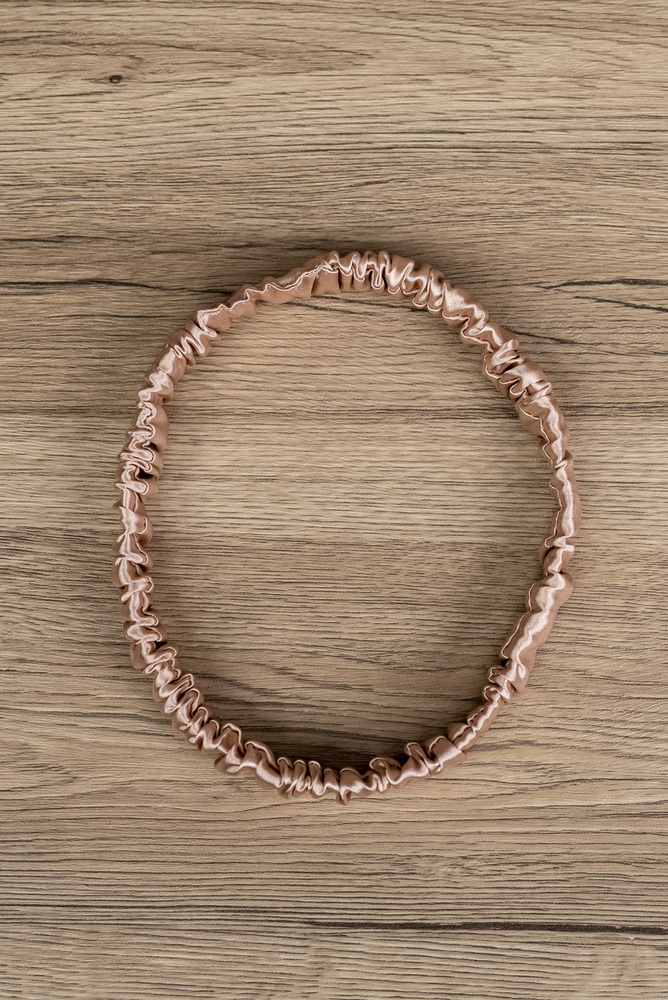 Pink Satin Elastic Headband