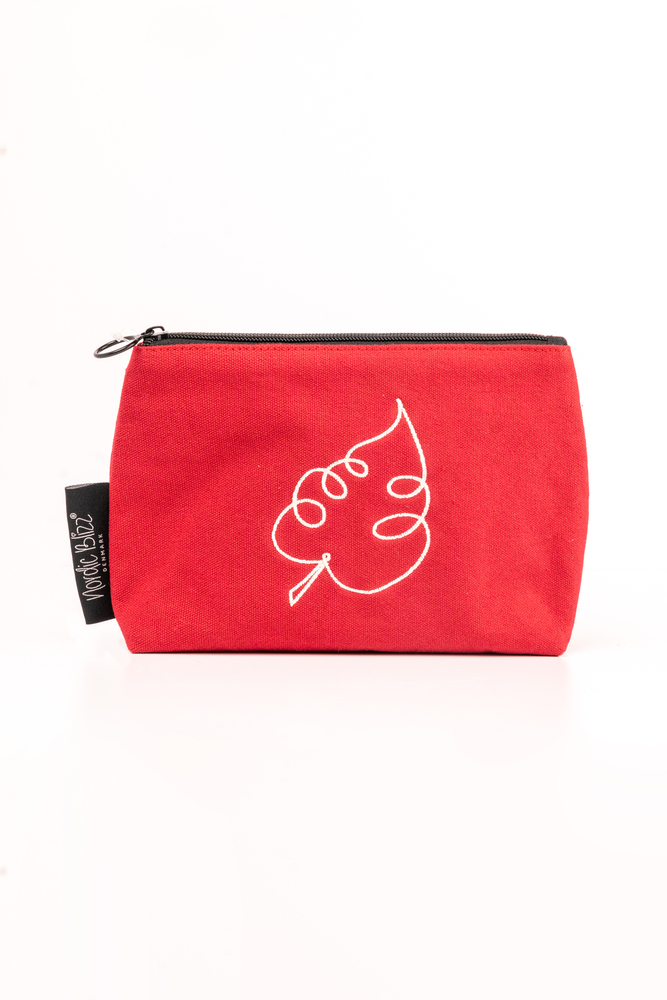 Red Canvas Travel Cosmetic Bag