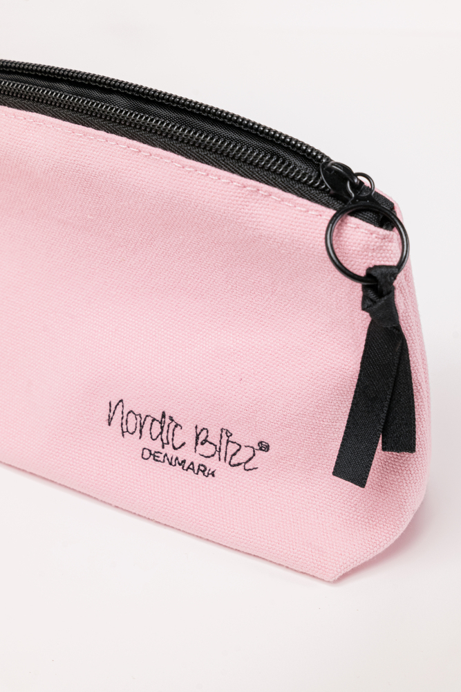 Pink Canvas Travel Cosmetic Bag