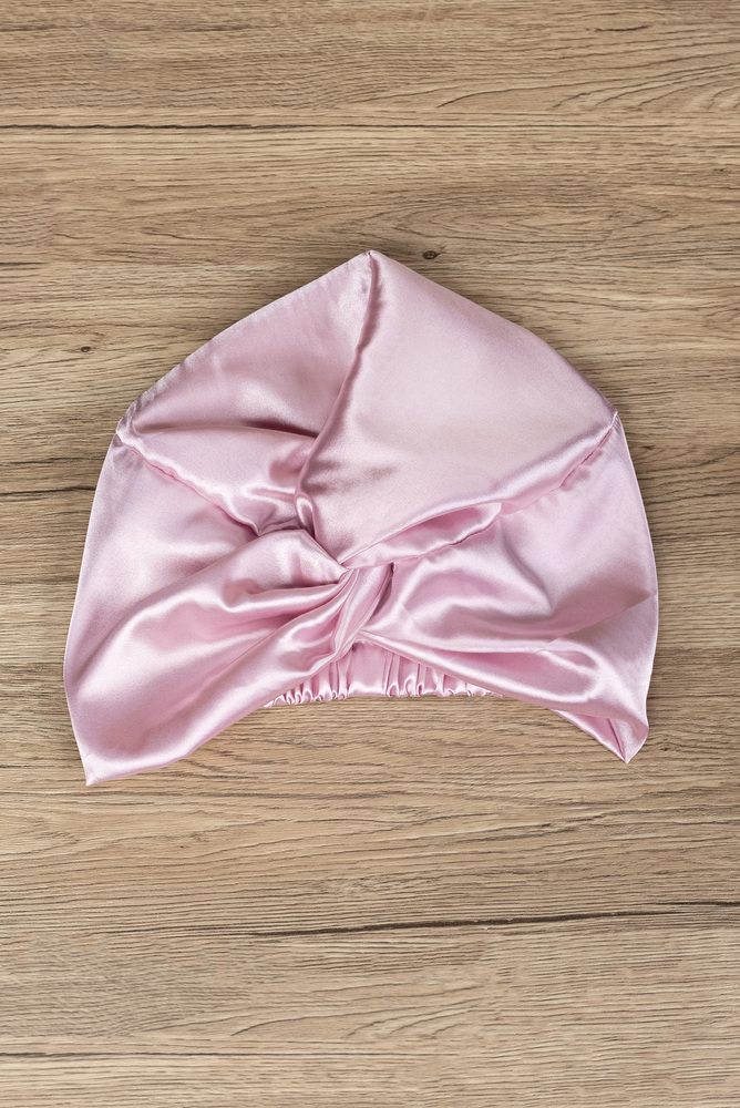 Double Layer Pink Satin Sleep Cap 2