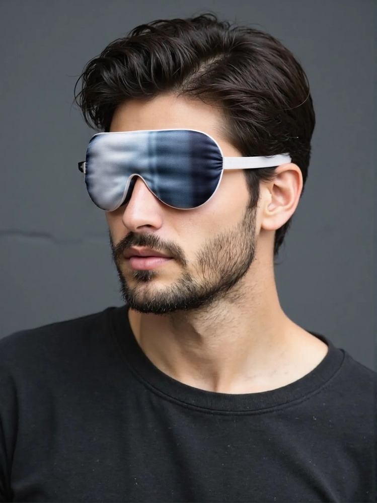 Blue-White Gradient Satin Sleep Mask