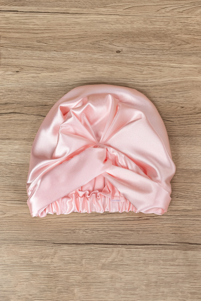 Double Layer Pink Satin Sleep Cap 6