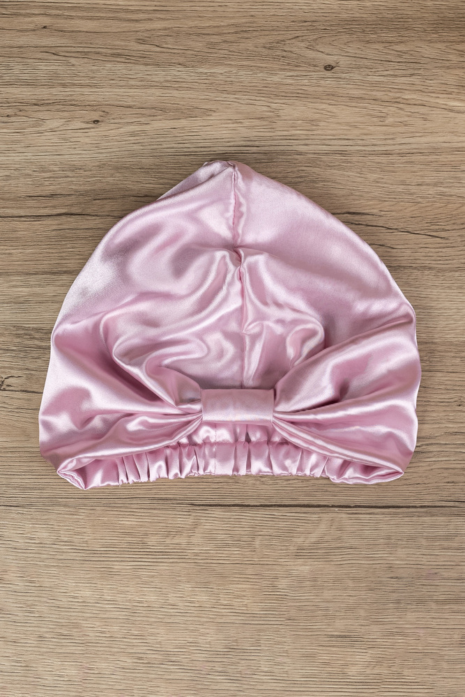 Double Layer Pink Satin Sleep Cap 3
