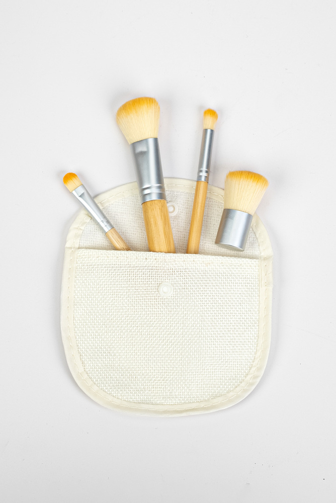 4-Piece Bamboo Makeup Brush Set
