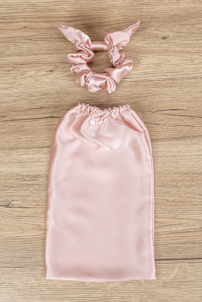Pink Hair Tie & Storage Pouch Set