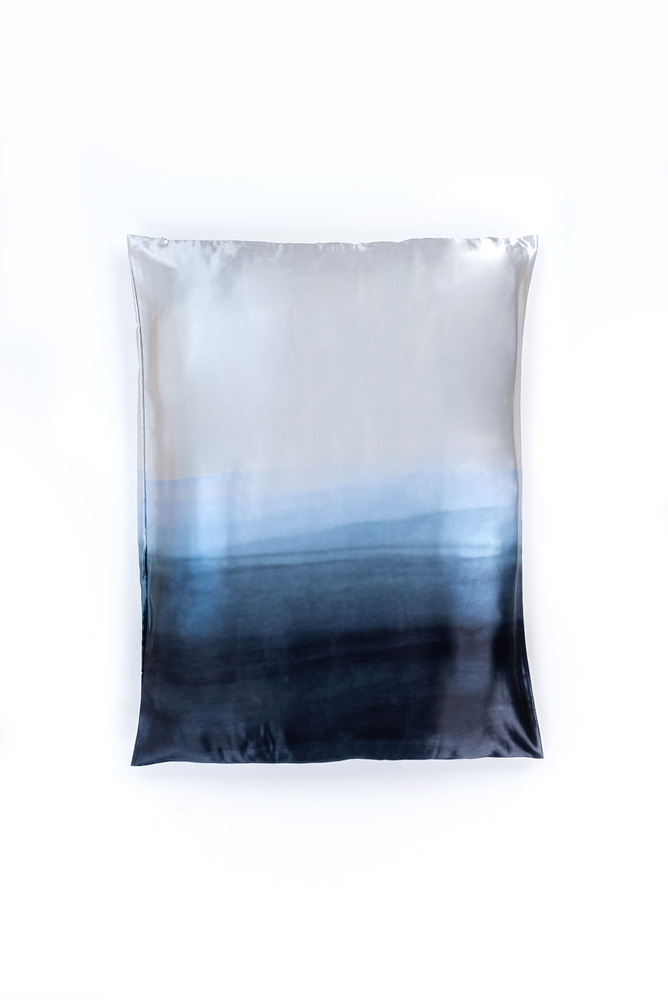 Blue and White Gradient Satin Pillowcase