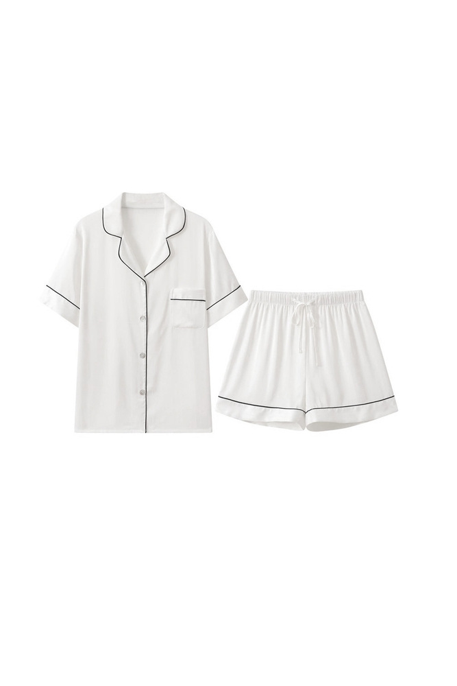 White Satin Pajama Set